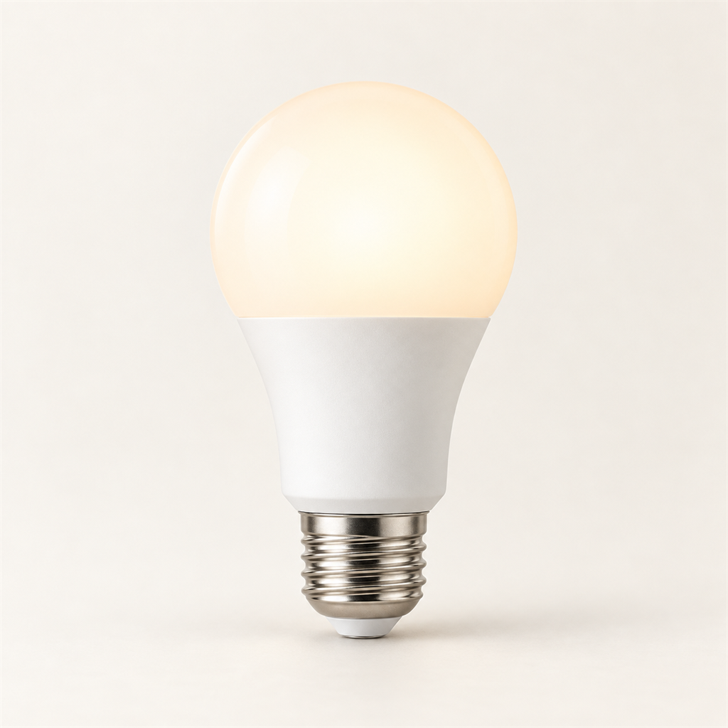Generic E27 smart bulb concept render.